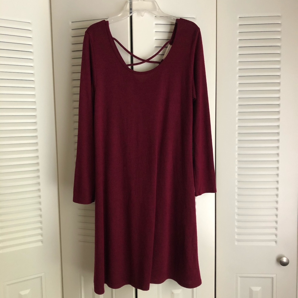Burgundy sweater dress